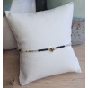 Bracelet fin blanc/noir/doré avec breloque étoile