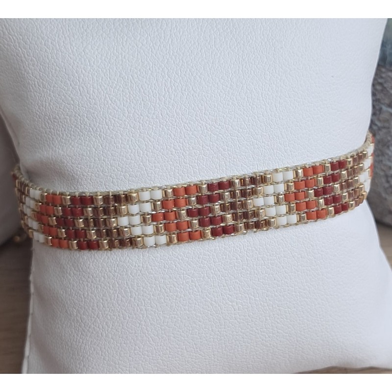 Bracelet tissé 5 rangs Mix Automne