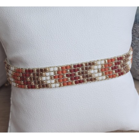 Bracelet tissé 5 rangs Mix Automne
