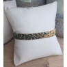 Bracelet tissé 5 rangs Vert Irisé/Doré