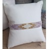 Bracelet tissé 5 rangs Mauve/Doré