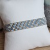 Bracelet tissé 5 rangs Bleu Scintillant