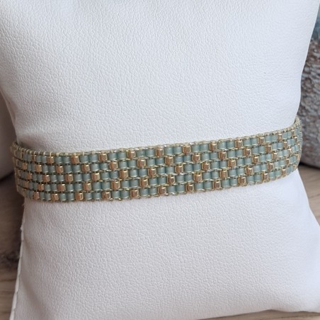 Bracelet tissé 5 rangs Vert Clair