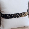 Bracelet tissé 5 rangs Noir Mat/Doré