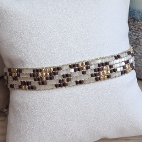 Bracelet tissé 5 rangs Léopard