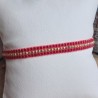 Bracelet tissé 3 rangs Rose Foncé