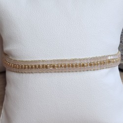 Bracelet tissé 3 rangs Rose Scintillant