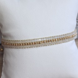Bracelet tissé 3 rangs Blanc Scintillant
