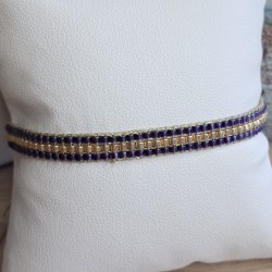 Bracelet tissé 3 rangs Violet Brillant