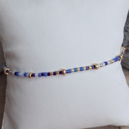 Bracelet fin sans breloque Mix Bleu