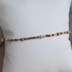 Bracelet fin sans breloque Mix Brun Foncé