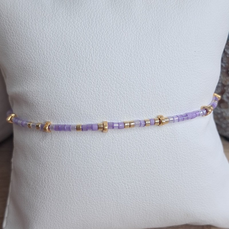 Bracelet fin sans breloque Mix Mauve