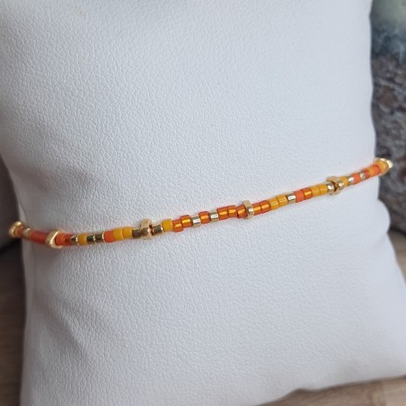 Bracelet fin sans breloque Mix Orange