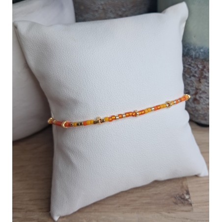 Bracelet fin sans breloque Mix Orange