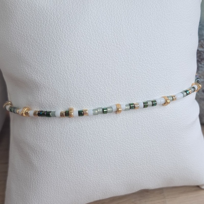 Bracelet fin sans breloque Mix Vert