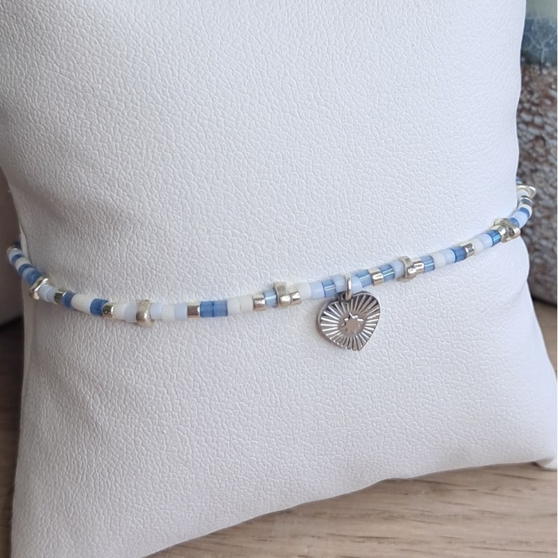 Bracelet fin breloque "Coeur"