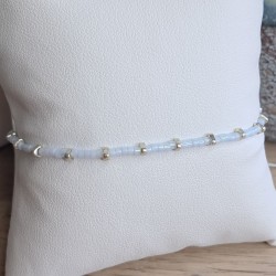 Bracelet fin sans breloque Bleu Clair