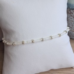 Bracelet fin sans breloque Blanc Mat