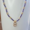 Collier Ras de Cou breloque rectangle "Étoile du Nord"