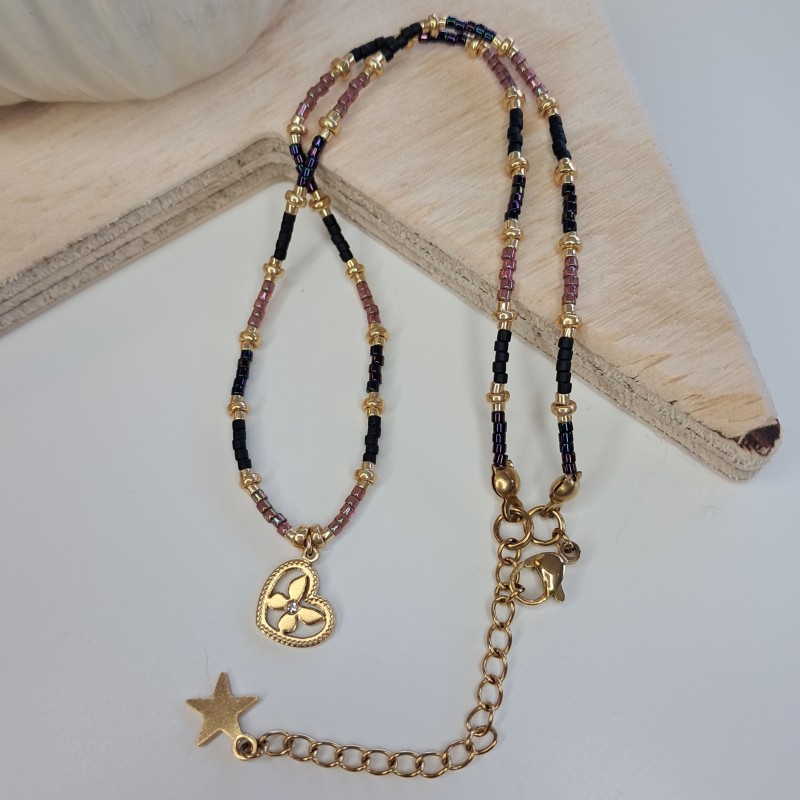 Collier Ras de Cou breloque "Papillon" avec brillant