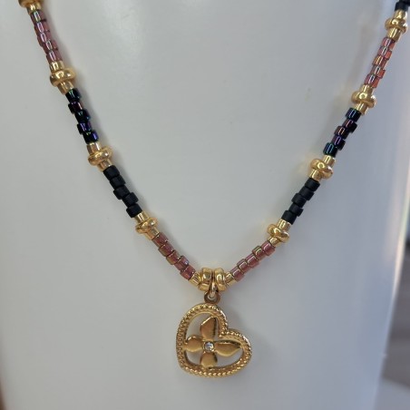 Collier Ras de Cou breloque "Papillon" avec brillant