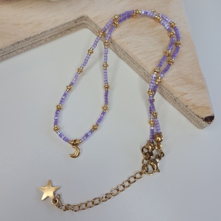 Collier Ras de Cou breloque "Lune"