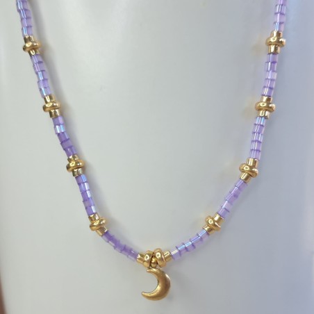 Collier Ras de Cou breloque "Lune"