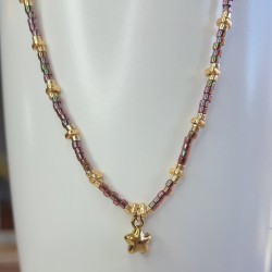 Collier Ras de Cou breloque "Étoile Bombée"