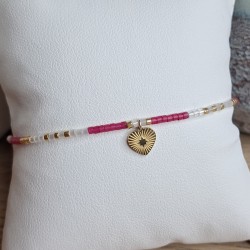 Bracelet fin breloque "Coeur"