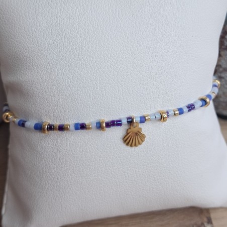 Bracelet fin breloque "Coquillage"
