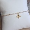 Bracelet fin breloque "Croix" avec brillant