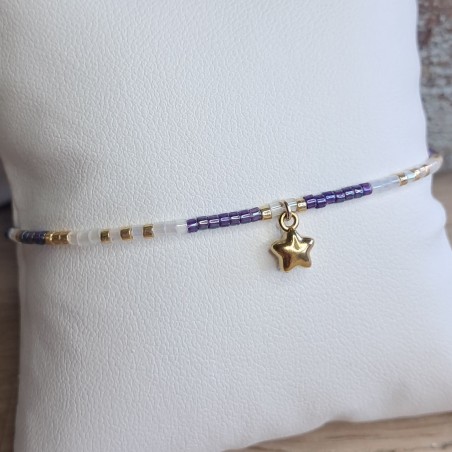 Bracelet fin breloque "Étoile Bombée"