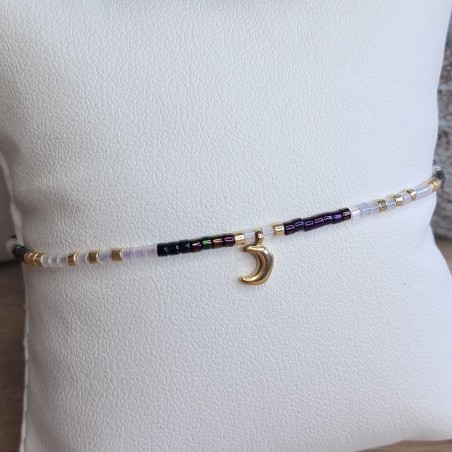 Bracelet fin breloque "Lune"