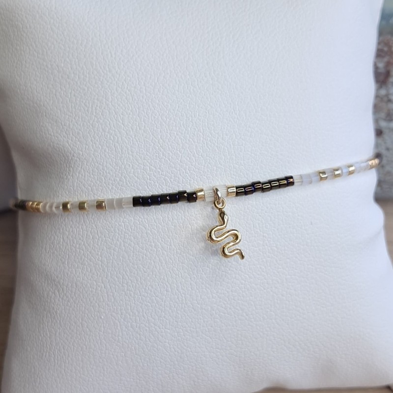 Bracelet fin breloque "Serpent"