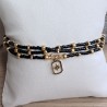 Bracelet triple Noir Brillant breloque rectangle "Étoile du Nord"