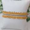 Bracelet tissé à franges Orange/Blanc/Doré
