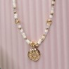 Collier Ras de Cou breloque "Médaillon Fleur"
