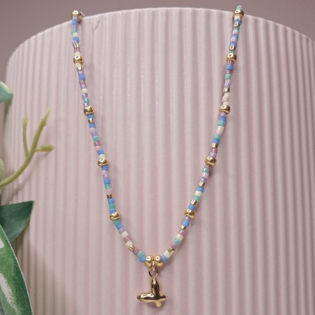 Collier Ras de Cou breloque "Papillon"