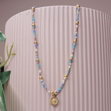 Collier Ras de Cou breloque "Tournesol"