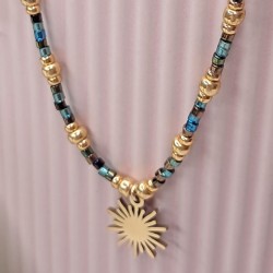 Collier Ras de Cou breloque "Grand Soleil"