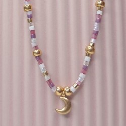 Collier Ras de Cou breloque "Lune"