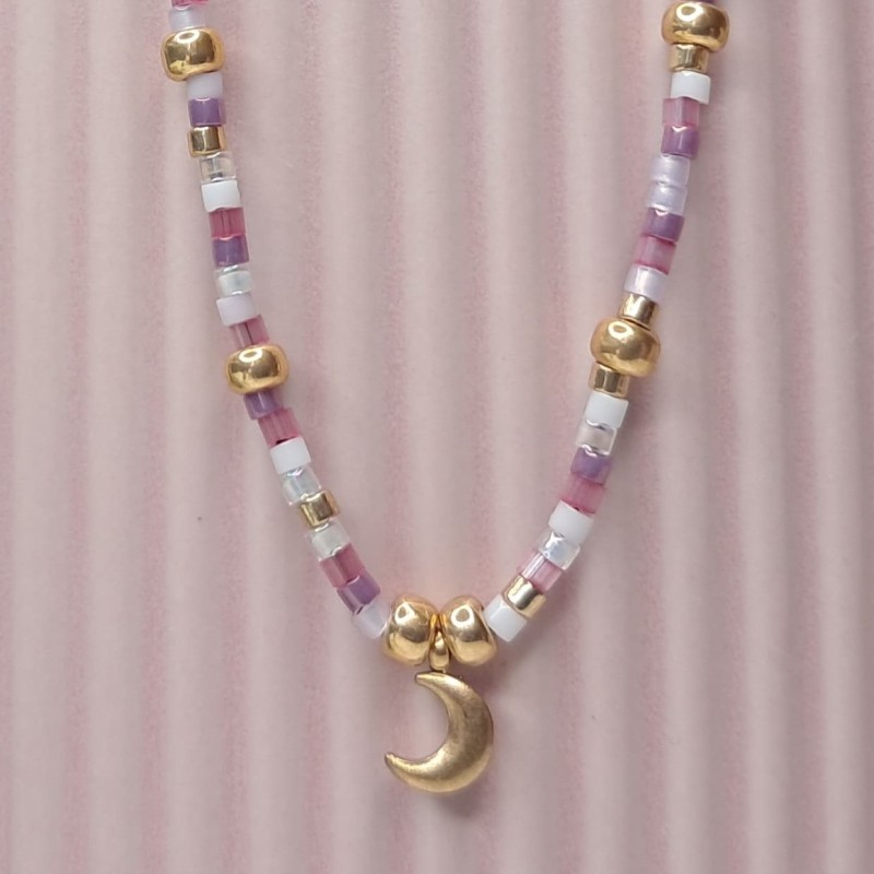 Collier Ras de Cou breloque "Lune"