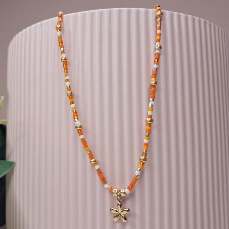 Collier Ras de Cou breloque "Fleur Bombée"