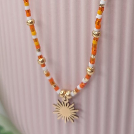 Collier Ras de Cou breloque "Grand Soleil"