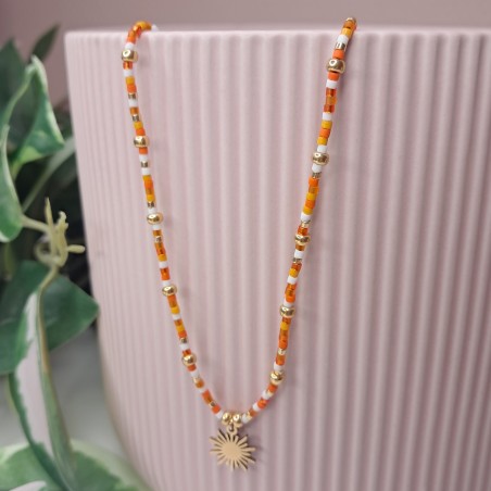 Collier Ras de Cou breloque "Grand Soleil"
