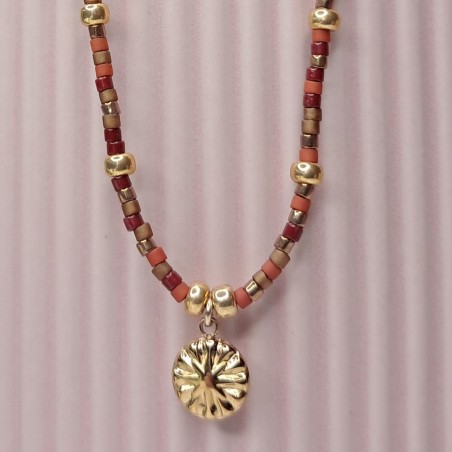 Collier Ras de Cou breloque "Médaillon Soleil"