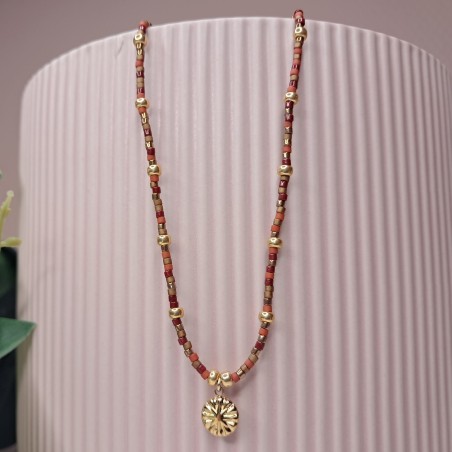 Collier Ras de Cou breloque "Médaillon Soleil"