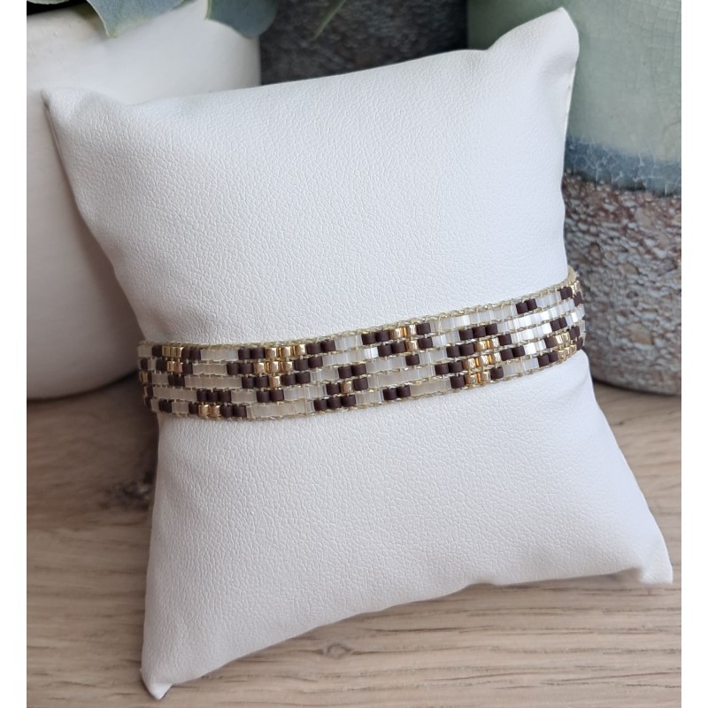 Bracelet tissé 5 rangs Léopard