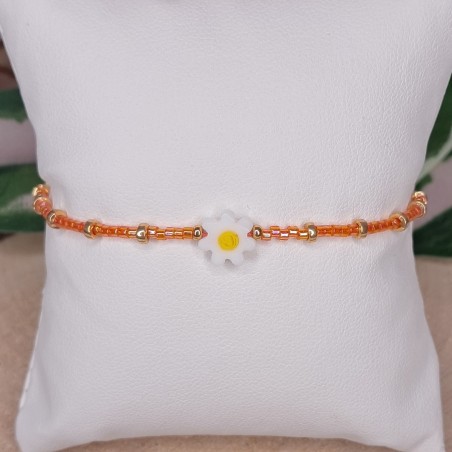 Bracelet fin "Marguerite" orange