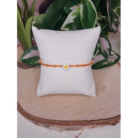 Bracelet fin "Marguerite" orange